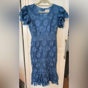 Rachel Parcell Lace Floral Dress Formal Blue Sz Small